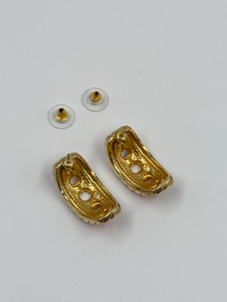 Серьги полукольца с красной эмалью