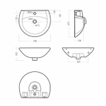 Умывальник-тюльпан "Аттика-55" с отв (Sanita)