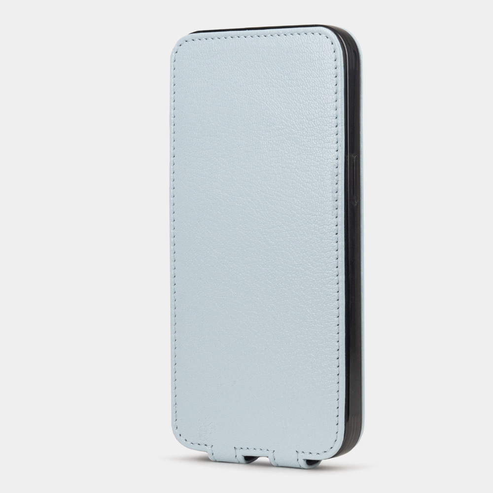 Чехол для iPhone 15 Pro Robert из кожи козы, голубого цвета