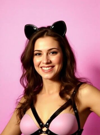 Ободок с черными кошачьими ушками