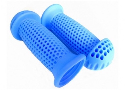 Грипсы детские 100мм резиновые голубые с защитным  ø40мм фланцем. Без упVLX-G38BU