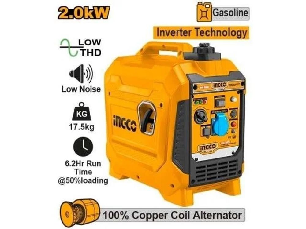 INGCO Генератор инверторный бензиновый INDUSTRIAL 2.0 кВт