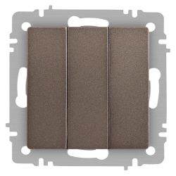Выключатель Intro Accent 6-106-08 тройной, 10А-250В, IP20, СУ, AL/CU, бронза