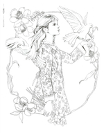Poetry and girl. Coloring book
