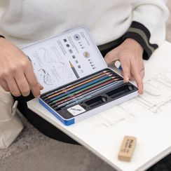 Metal case 7 graphite pencils