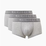 Мужские трусы хипсы серые набор 3 в 1 Bikkembergs CLASSIC BKK1UTR02TR