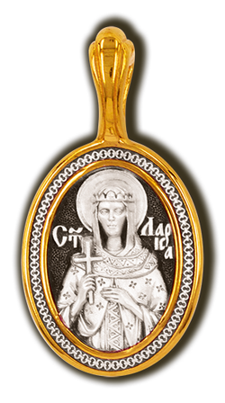 Святая Лариса. Нательная икона из серебра 925* с позолотой.