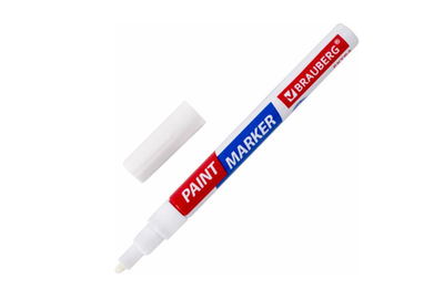 Маркер-краска лаковый, белый, Brauberg