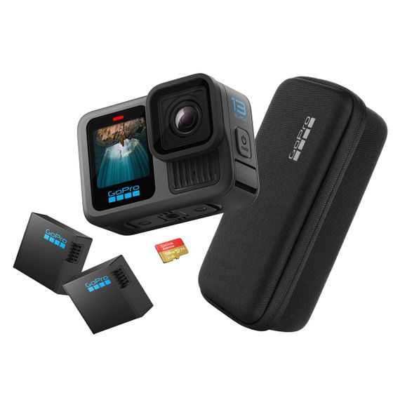 Экшн-камера GoPro HERO13 Black с дополнительным аккумулятором + microSD на 128 ГБ + фирменный чехол
