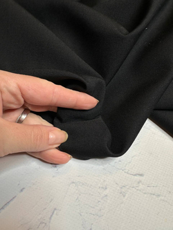 Костюмно-плательная однотонная шерсть (Marzotto, 90%шерсть/10%полиэстер, Густой черный, 150, 240 гр/м2)