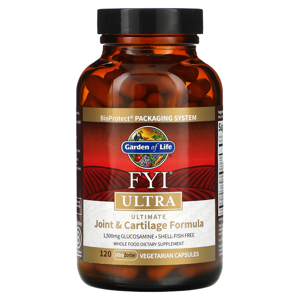 Garden of Life, FYI Ultra, универсальная формула для суставов и хрящей, 120 вегетарианских капсул UltraZorbe
