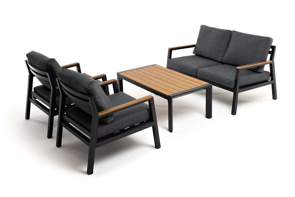 "Камелия" лаунж-зона 4-местная из алюминия, цвет темно-серый