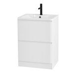 Тумба напольная с раковиной BelBagno ALBANO-600-2C-PIA-BL Bianco Lucido, раковина BB600/455-LV-MR-ALR