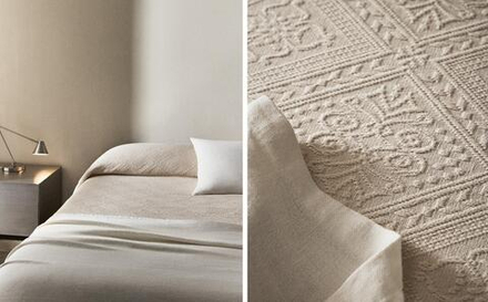 Zara Home покрывало из хлопка, бежевый · 1162/006