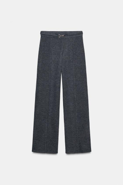 ZARA МЯГКИЕ БРЮКИ ИЗ САРЖИ, СЕРЫЙ МЕЛАНЖ