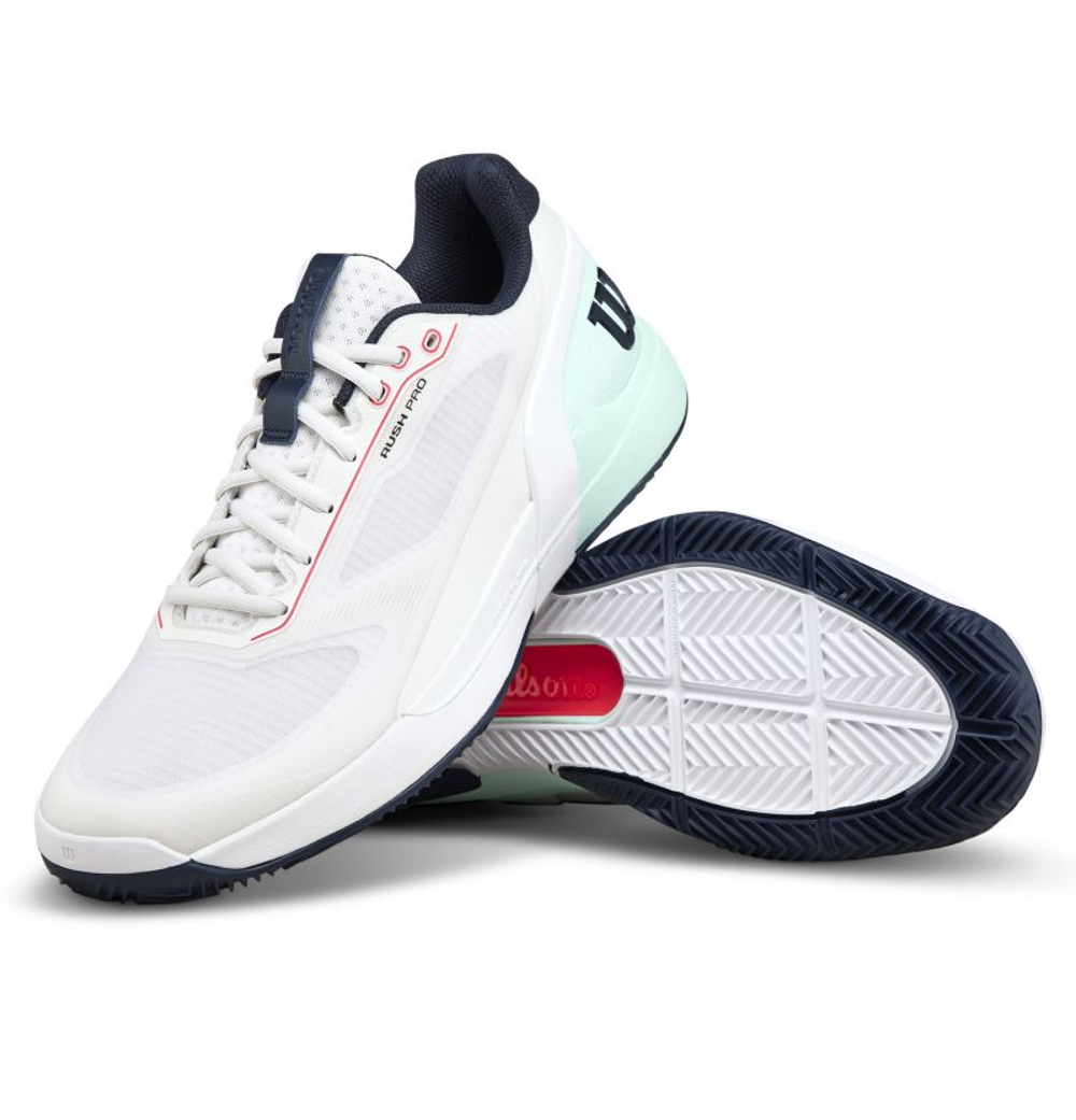 Теннисные кроссовки Wilson Rush Pro 5 Clay - white/bay/fiery cor
