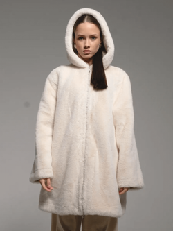 Шуба искусственная, жемчужная, SilverFox