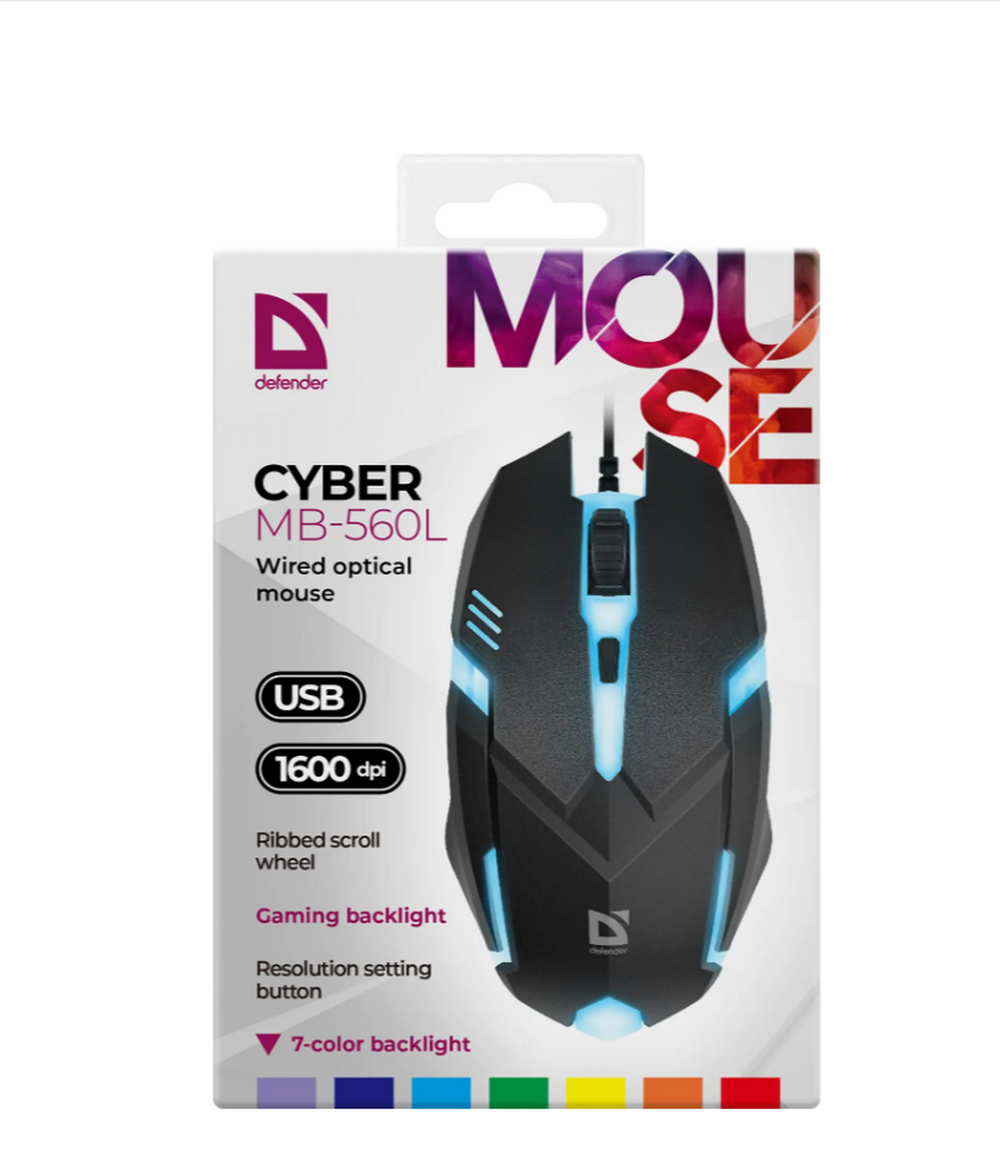 Мышь проводная Defender CYBER MB-560L LED