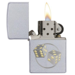 Зажигалка серебристая матовая Zippo Classic с покрытием Satin Chrome