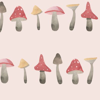 мухоморы на розовом