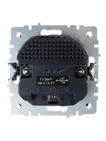 BRITE Розетка 1-местная с заземлением с защитными шторками 16А с USB A+A 5В 2,1А РЮш10-1-БрМ маренго IEK
