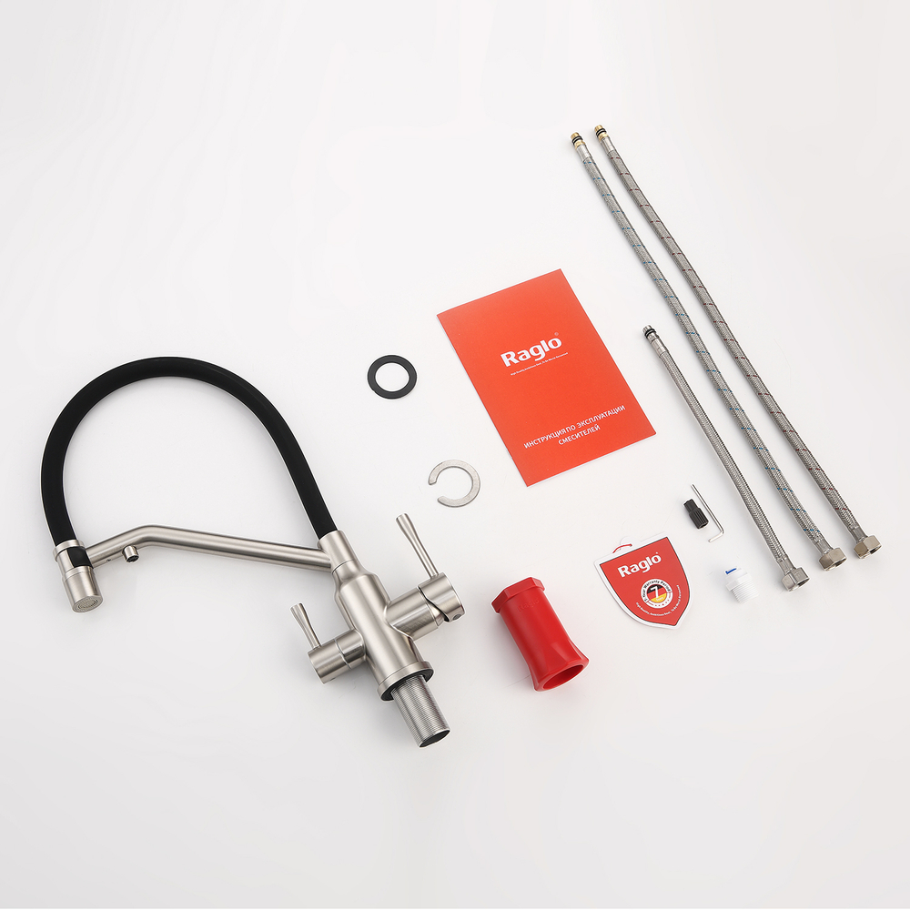 Смеситель для кухни с подключением фильтра Raglo R81.62.05, сатин