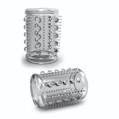 Прозрачная насадка с шипами и шишечками STAY HARD COCK SLEEVE 03 CLEAR (Цвет: прозрачный)