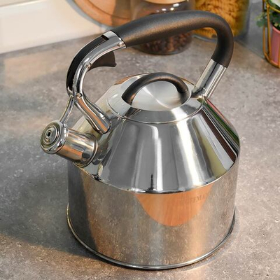 Чайник 3,5л со свистком, черная ручка, индукция, НМ 55238