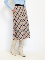 Юбка Мелоди миди бежевая в клетку