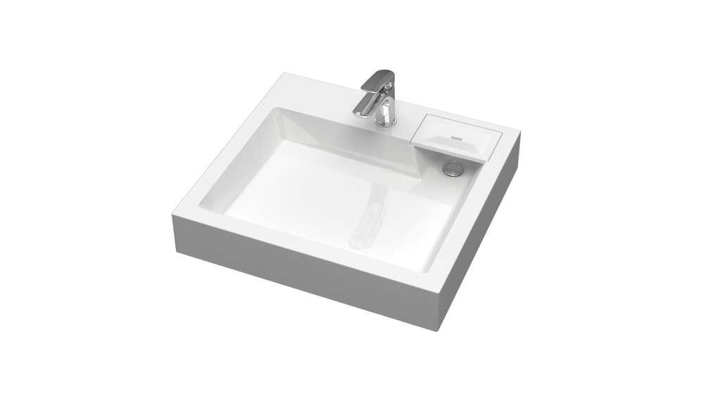 Раковина Энигма V62D1 600х550*110 с кронштейном и сифоном V62D001