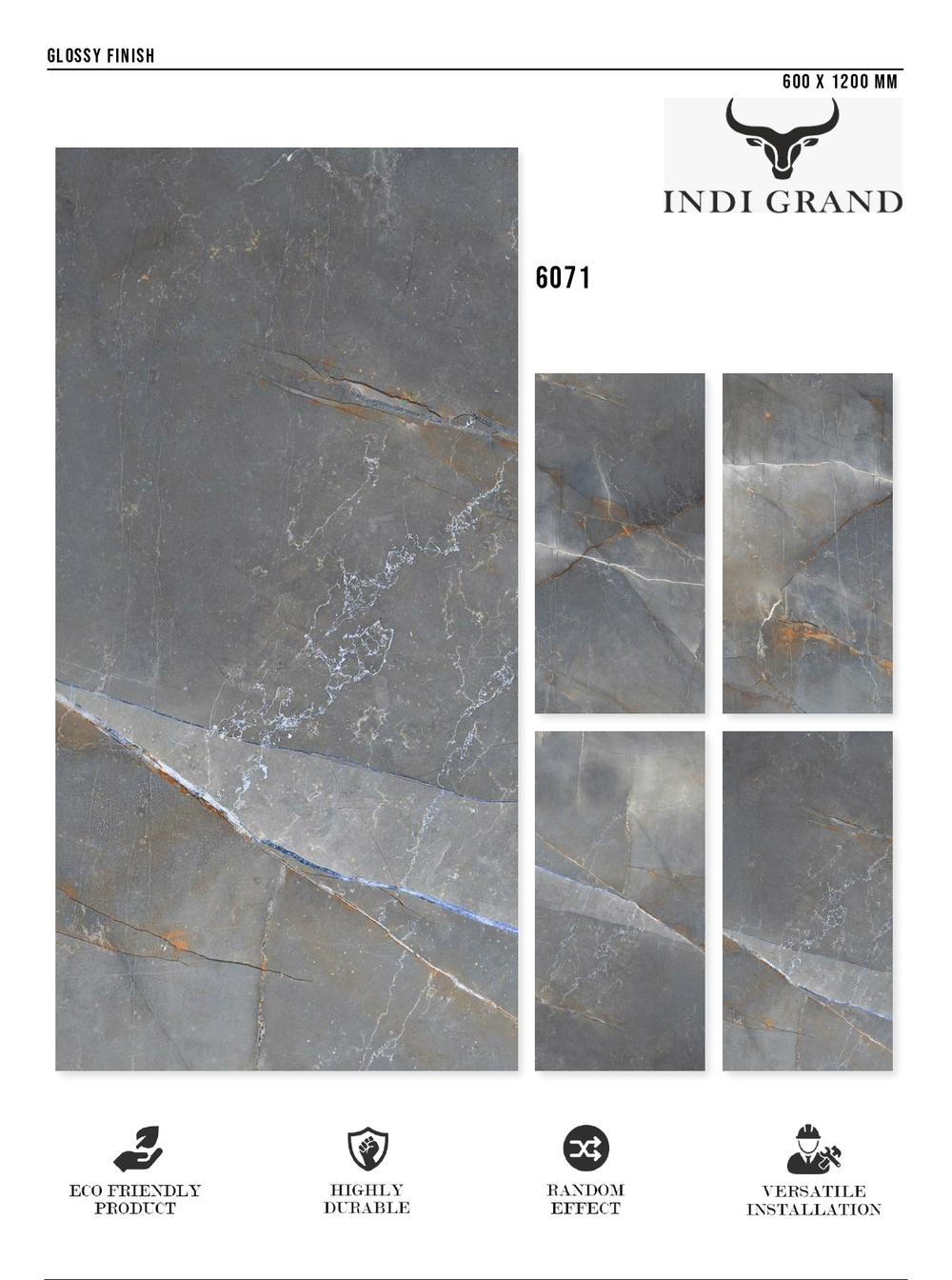 Керамогранит glossy №1 60х120, 6071