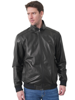 KHIMEONE Мужская кожаная демисезонная куртка (натуральная кожа наппа)