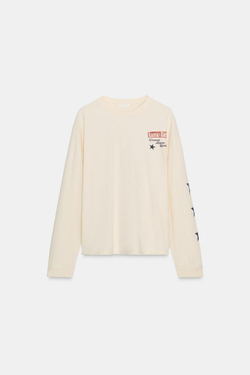 ZARA ХЛОПКОВАЯ ФУТБОЛКА С ПРИНТОМ, ЭКРЮ