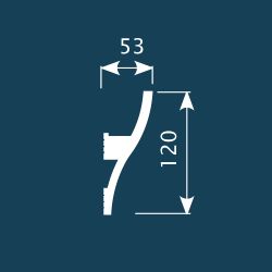 Карниз Ecopolymer, 120x53 мм