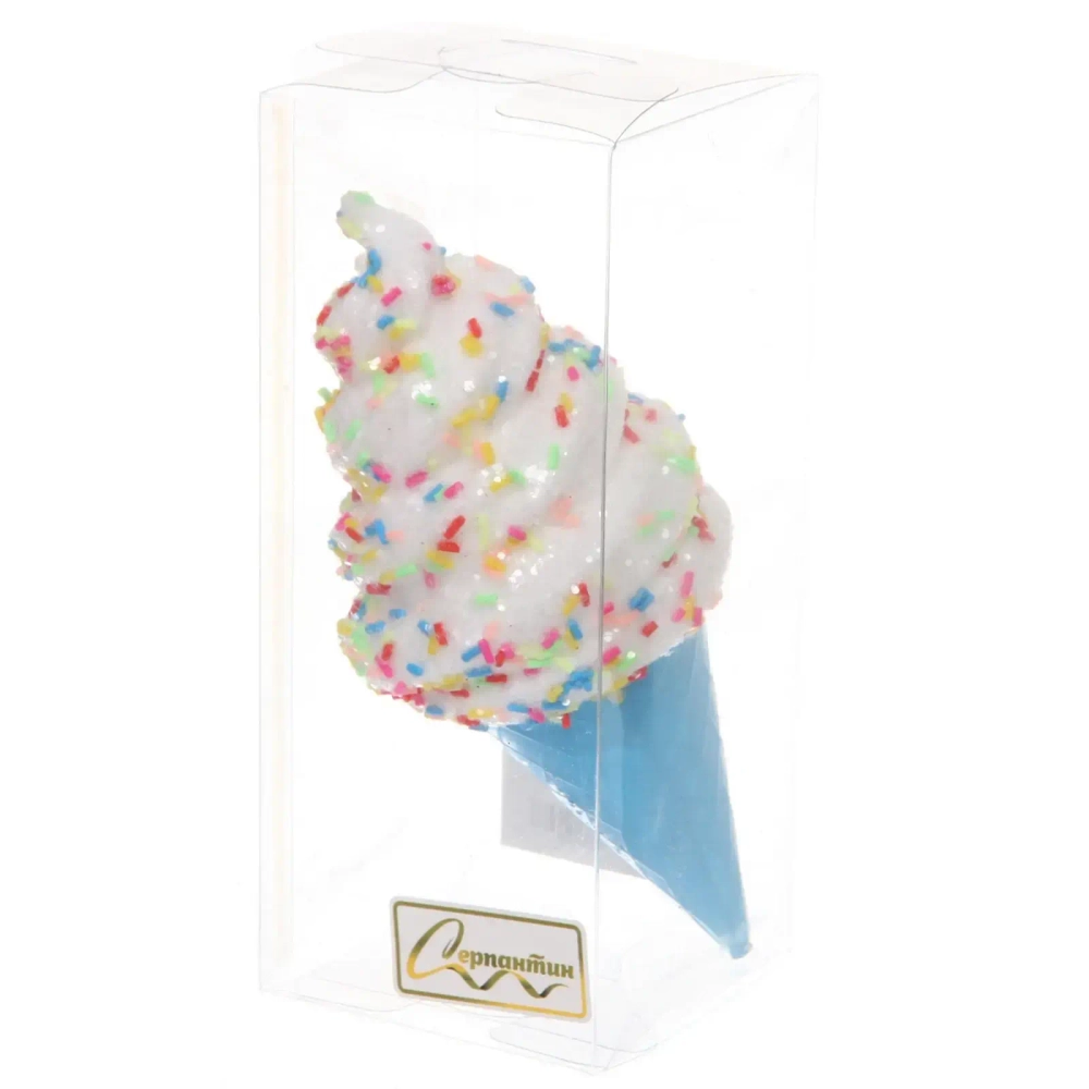 Елочная игрушка «Мороженка» 6*6*14 см, Голубой