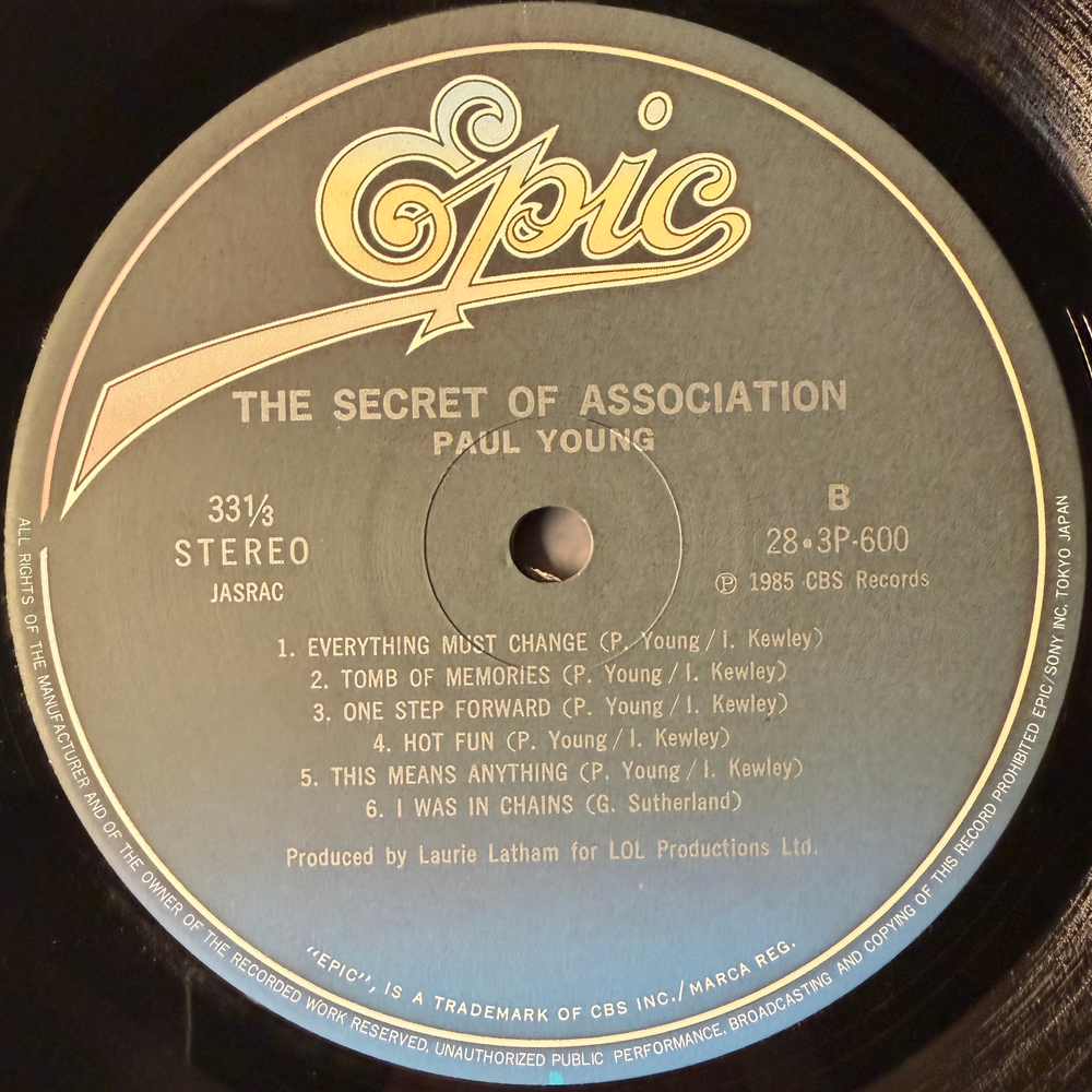Paul Young ‎– The Secret Of Association (Япония 1985г.)