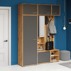 Шкаф-антресоль DIWO Кострома навесной 60x40х42 см, дуб вотан, антрацит, ручка золото