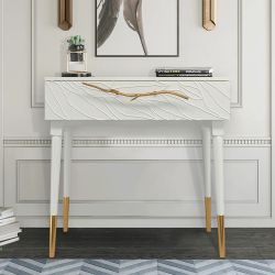 Консоль Арт Колор leaves Стайл Голд Белый опал