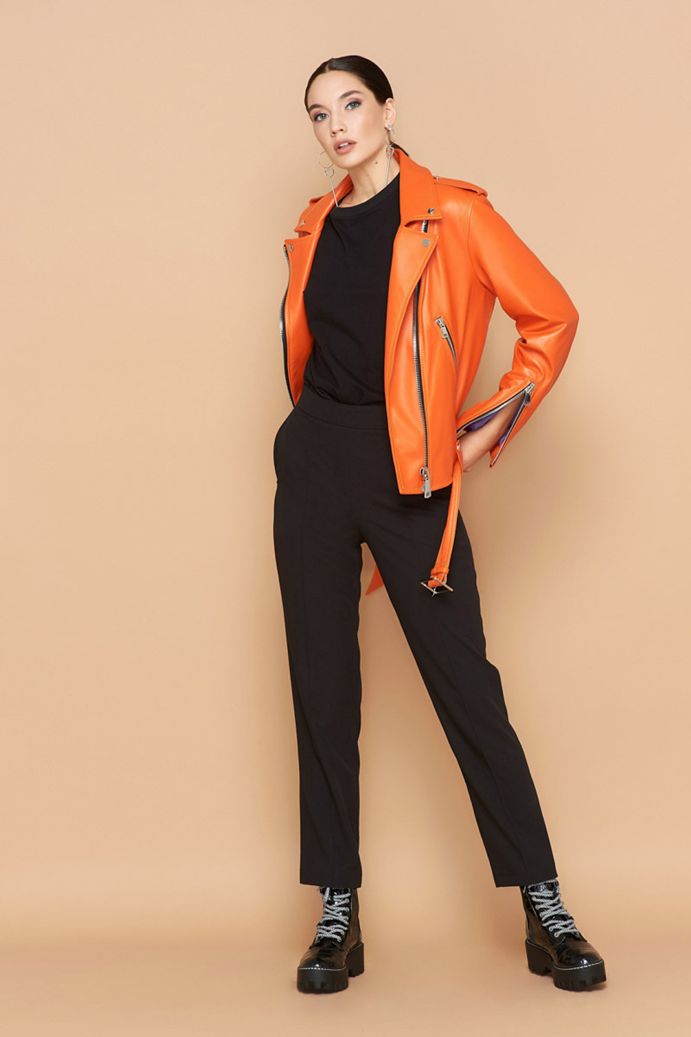 Косуха оранжевая classic мягкая кожа