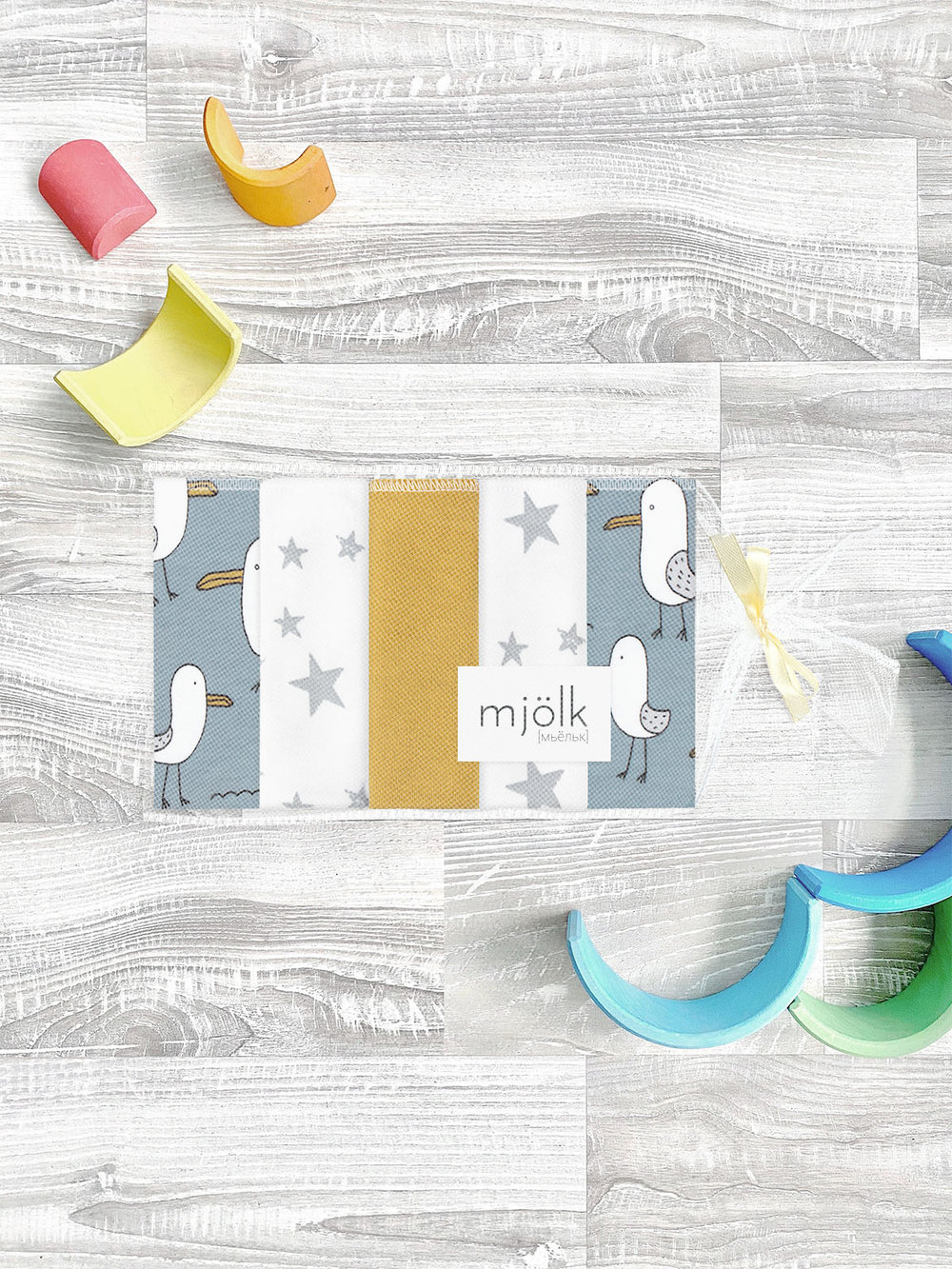 Набор платочков-слюнявчиков Mjölk Чайки