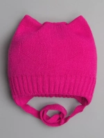 Шапка для девочки с ушками осенняя