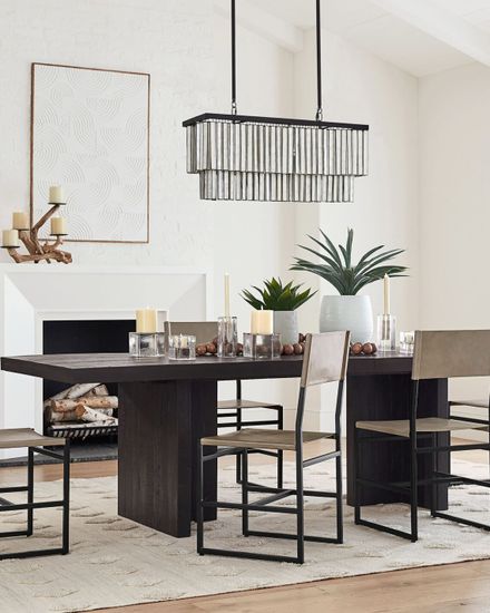 Черная прямоугольная люстра «Авиано»