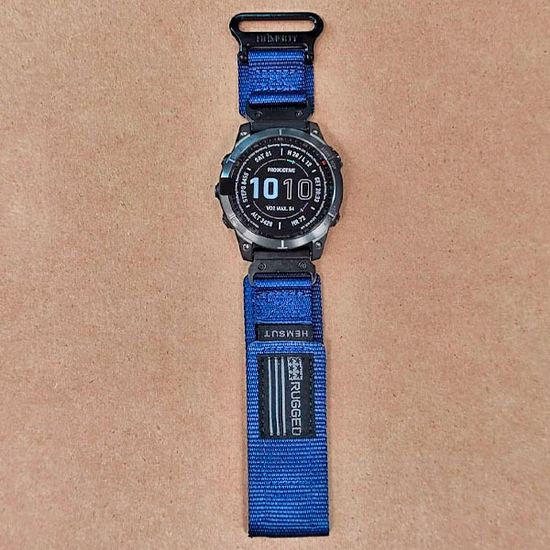 Нейлоновый ремешок Hemsut Rugged 22 мм для Garmin Fenix 7 6 5, Epix Gen 2 47mm, MARQ, Instinct, Forerunner (Темно-синий)