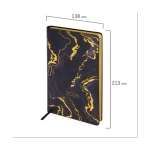 Ежедневник датированный 2026 А5 138x213 мм, BRAUBERG "Vista", под кожу, гибкий, "Black marble", 117445