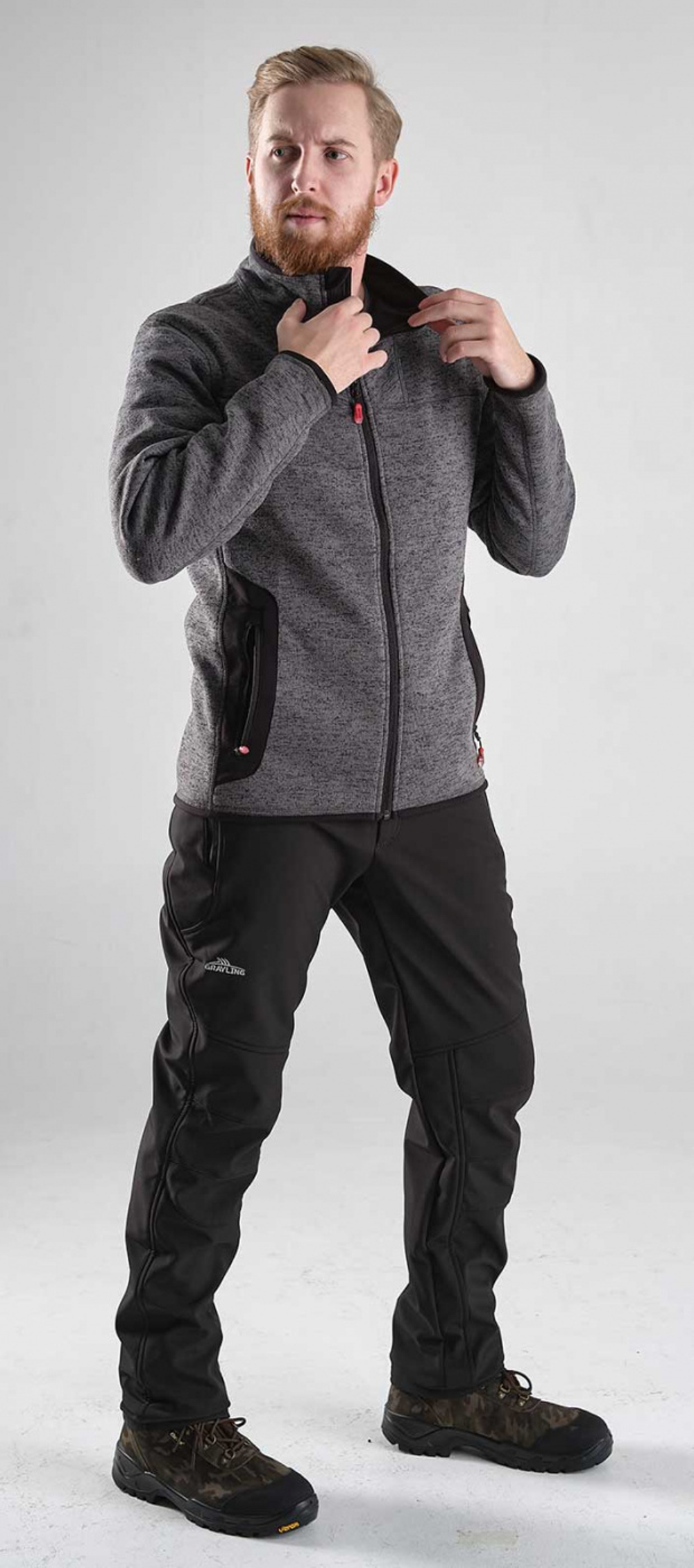 Толстовка "Фьорд" (вязанка, серый) GRAYLING