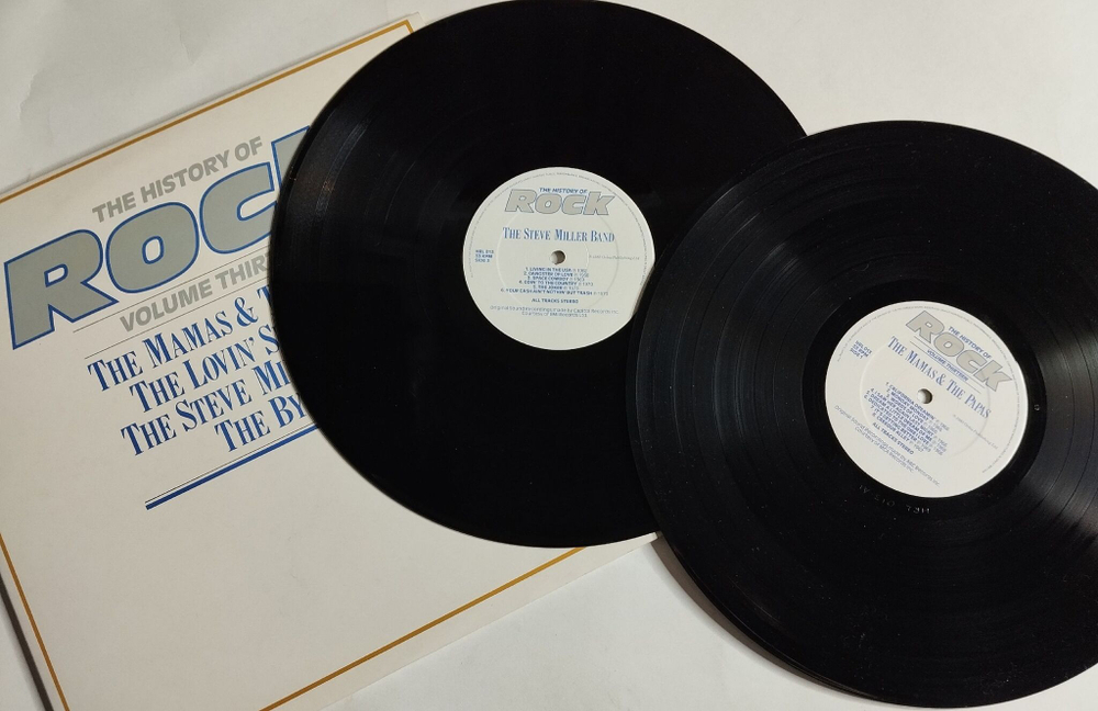 Винтажная виниловая пластинка LP Сборник The Mamas and The Papas, The Byrds The History Of Rock (UK 1983)
