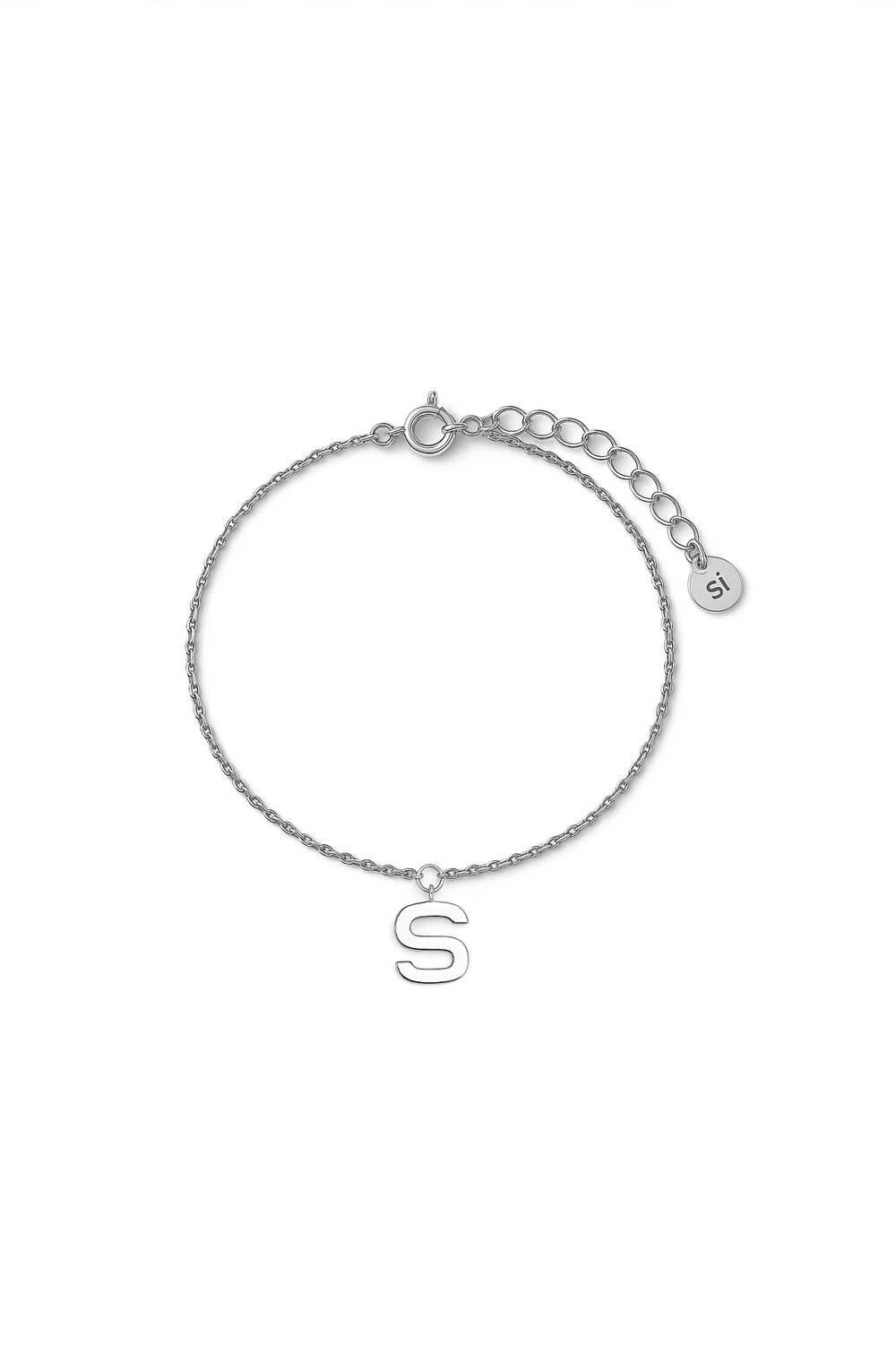 Серебряный браслет с буквой "S"