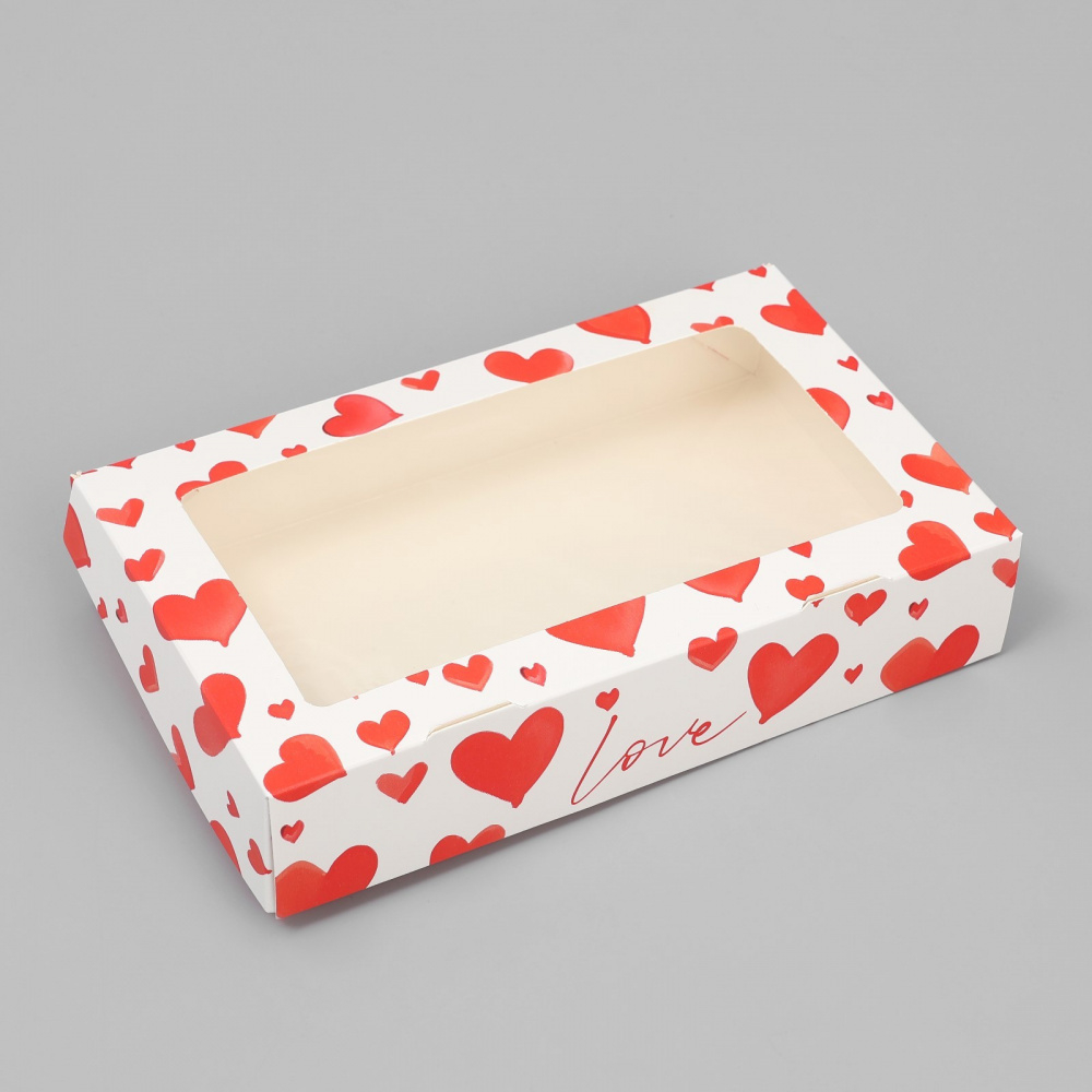 Картонная коробка для пряников 200*120*30мм "Love"