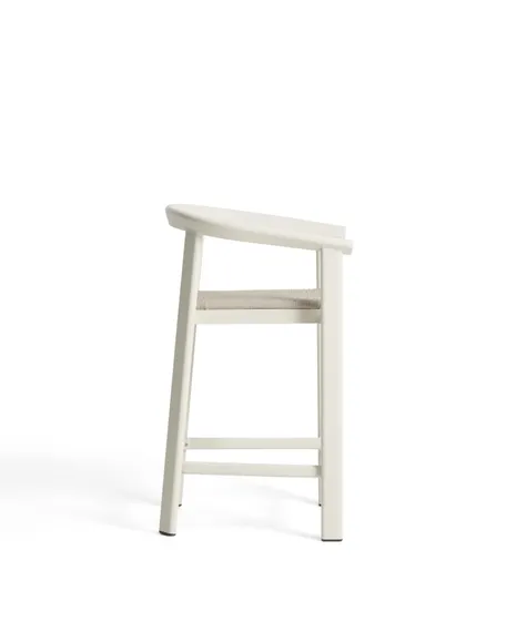 Уличный полубарный стул Erice из алюминия и веревки цвета экрю, 75 см