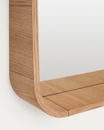 Salaya Зеркало в раме из ламинированной фанеры ясеня в натуральной отделке, 90 x 60